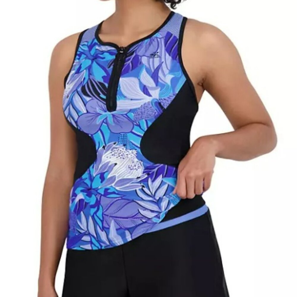 Women's‎ NWT ZeroXposur Scuba Blue Tankini 2 Piece Swimsuit Size Medium